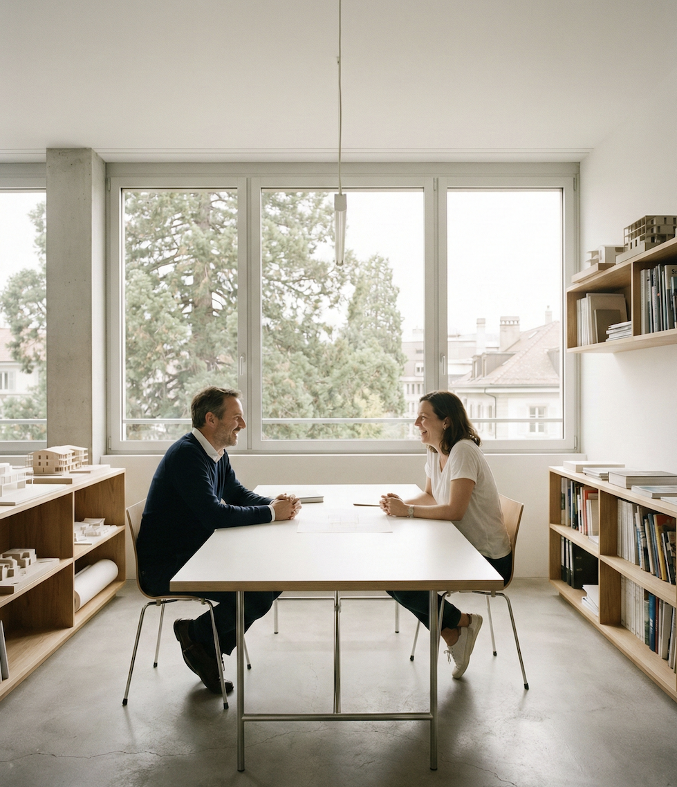 Rendez-vous découverte dans un bureau d'architecture à Genève