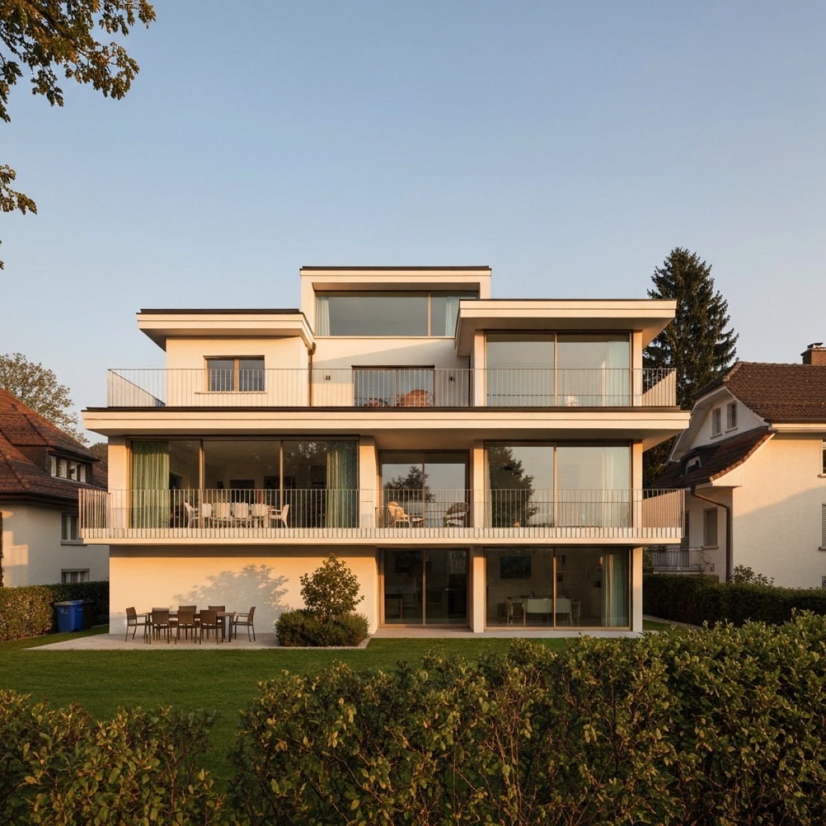 Projet combinant sur&eacute;l&eacute;vation et extension sur une villa suisse